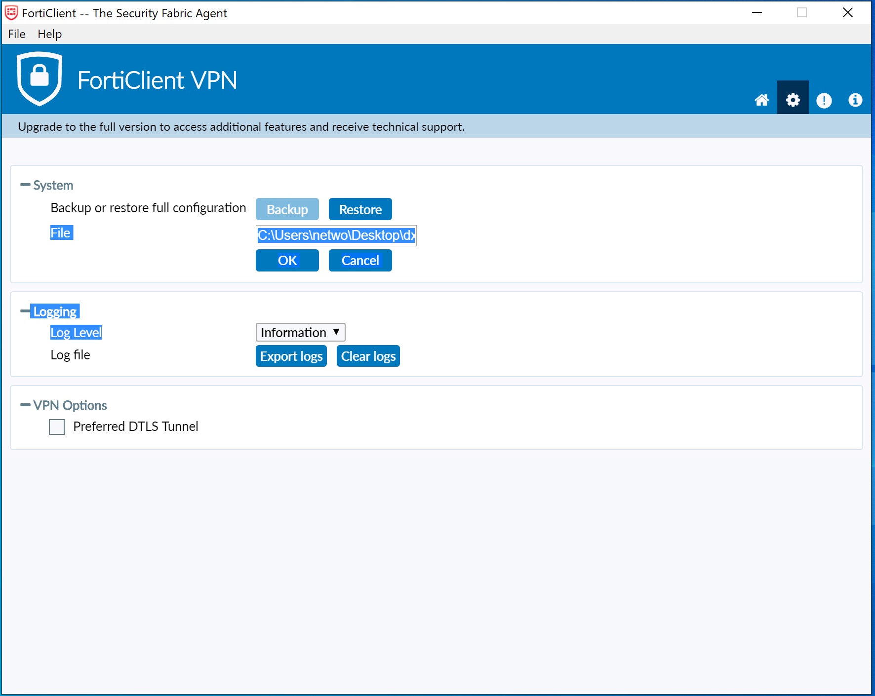 configure fortinet vpn client